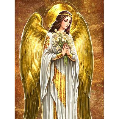 China HUACAN Pop Art Madonna Angel Pattern Crystal Diamond Painting Full Diamond Resin Modern Arts and Crafts Mural Custom Size for sale