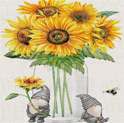 China Modern Popular Santa Claus Sunflower Vase Diamond Embroidery Christmas Mosaic From Diamond Painting Kits On Canvas HUACAN DIY Design for sale