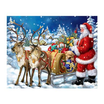 China Support Customization HUACAN Christmas Oil Painting By Numbers Santa Claus Winter Christmas Decoration Dropshipping Pictures By Numbers for sale