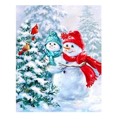 China Support Customization HUACAN Christmas Oil Painting By Numbers Dropshipping Snowman Winter DIY Pictured By Numbers Mosaic Christmas Decoration for sale