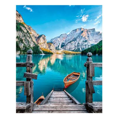 China Support Customization HUACAN Landscape Oil Painting By Numbers Lake Boat Landscape DIY Dropshipping Pictures By Numbers Mosaic Drawing Home Decoration for sale