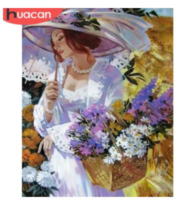 China HUACAN DIY Wall Arts Venetian Paintings and Pictures By Numbers Woman Home Decor Painting Kits Figure Drawing On Canvas HandPaint for sale