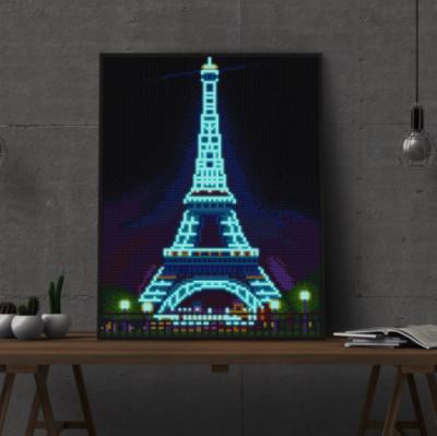 China Europe Huacan Embroidery Mosaic Stitch Special Shaped Cross Shaped Eiffel Tower Handwork Diamond Painting Landscape Wholesale Diamond for sale