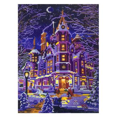 China Special Shaped Light Diamond Painting Winter Landscape Wholesale Diamond Embroidery Mosaic Christmas Decoration by Huacan LED Glitter for sale