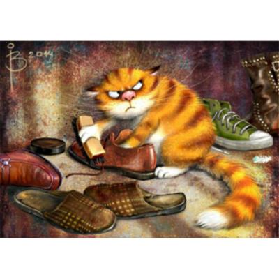 China Home Decoration Materials HUACAN Cross Stitch Cat Embroidery Cotton Thread Painting DIY Environmentally Friendly Animal Cartoon Sewing Kits 14CT for sale