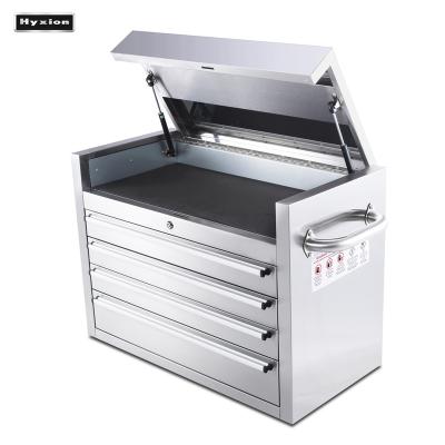 China anti-fingerprint ss surface hyxion 4 wheels STAINLESS STEEL storage cabinet bench garage mechanic tool kit with home tools for sale