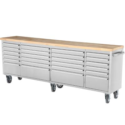 China Anti-fingerprint SS Surface 96 Inch 24 Drawers Tool Cabinets Tool Trolley for sale