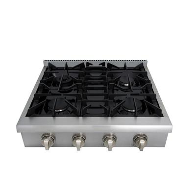 China Stainless Steel 30 Inch 4 Burners Stainless Steel Range Top / Gas Cooktop for sale