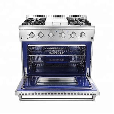 China Convection 36 Inch 4 Burner Portable Gas Range with Grill and Oven for sale