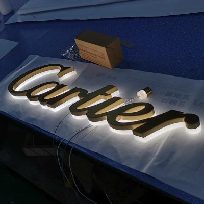 China Outdoor embossing logo signage stainless steel sign 3d acrylic backlit light sign led letters for sale