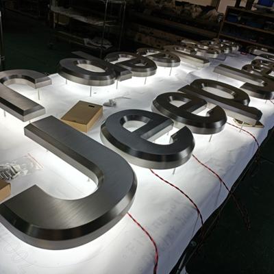 China Outdoor Metal Wall Letters Gold 3d Stainless Steel Signs Metal Alphabet Letters Logo For Shops for sale