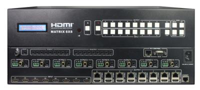 中国 HDBaseT 4Kのマトリックス スイッチへのDVI1.0サポートHDMI 100メートルPOE機能の328のFt 販売のため