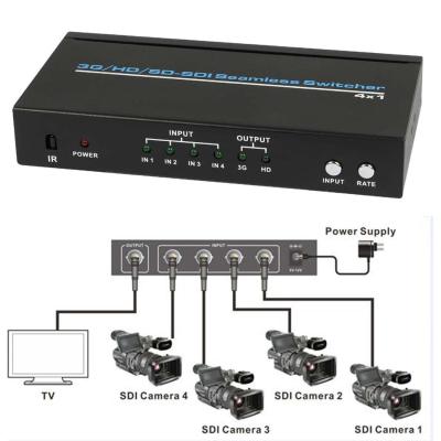 China SDI 4x1 Hdmi Multiviewer Seamless Video Switcher Scaling 1080P IR Remote 100m for sale