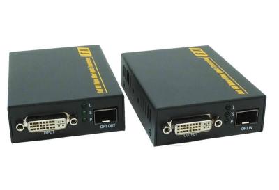 China Black Color DVI Fiber Extender With Mini USB Over Single Mode Fiber Cable for sale