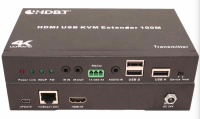 China Prolongamento preto de 4K 2K 1080P HDBaseT HDMI com controle do IR RS232, USB2.0 que estende à venda