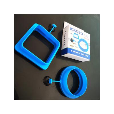 China OEM Sustainable Aquariums Accessories Tanks Feeder Ring Circle Square To Feed Lightweight Floating Blue Plastic Fish for sale