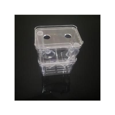 China Viable Acrylic Aquarium Transparent Isolation Hatching Guppy Anchovies Breeding Box for sale