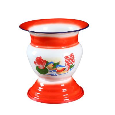 China Display China Spittoon Enamel Spitton Kitchen Decoration Spitton Wine Fruit Vegetable for sale