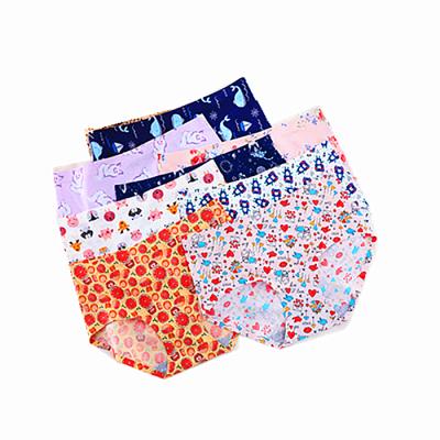 China Hot Sale Antibacterial Printed Panties Womens Cartoon Floral Cotton Panties For Ladies Ice Silk Womens Underwear for sale