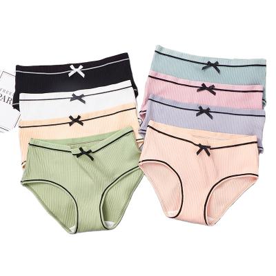 China Antibacterial Soft Yarn Women's Underwear Ladies Bowknot Panties Ladies Briefs Breathable Cotton for sale