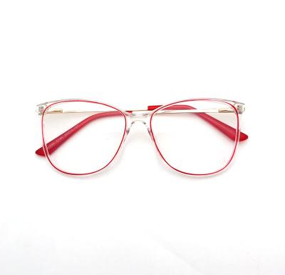 China For New Hot Selling Women's Reading Glass Large Anti Fatigue Glass Frame TR90 Glass Frame Metal Spring Blue Light Leg for sale