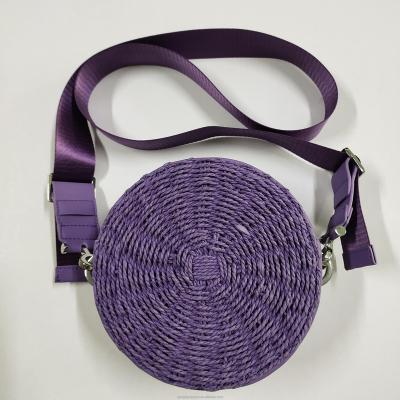 China Other Factory direct high-end woven material, fashion women's bag, one shoulder round bag drum bag for sale