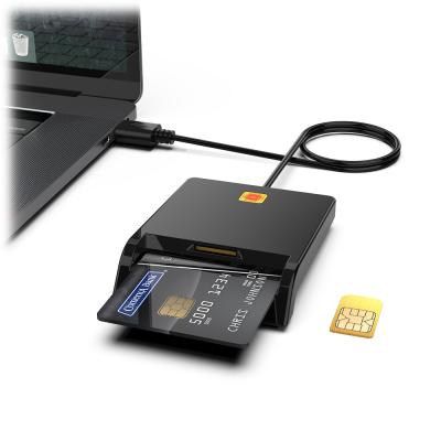 China ABS EMV IC ID Smart Card Reader Sam Slot USB Credit Card Reader Writer sim card reader for sale