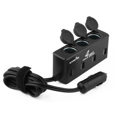 China Mulit 6 port car charger Rocketek usb car charger adapters and wholesale 4 car 12v sockets with 90CM for sale