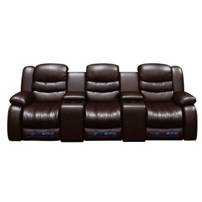 China Home Reclining Room Half Moon Sofa Electric Recliner Seats Living Cinema Power Leather Sofa for sale