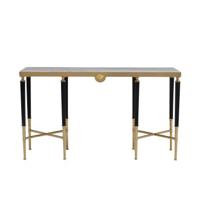 China (Other)Adjustable Luxury Marble Table Top Long Narrow Console Table With Stainless Steel Base For Furniture for sale