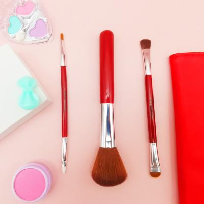 China Wholesale Cosmetic Face and Eye Brush Clean 3 Brand Facial Massage Brush s Cosmetic Set Brushes/Wooden Cosmetic Double Head Eye Handle for sale