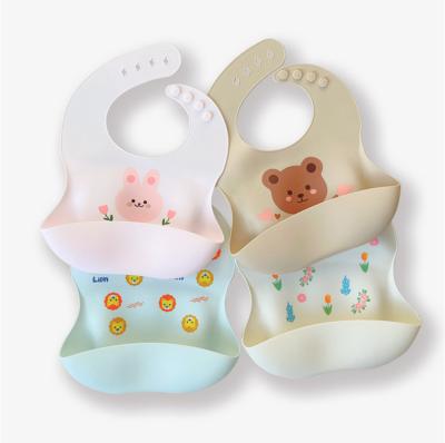 China BPA Free Soft Silicone Baby Bib Foldable Soft Food Catcher Waterproof Easy Carry for sale