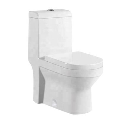 China WC Sanitary Ware Ceramic One Piece Bathroom Double-Flow Modern Design Ware Floor Standing WC Chinese Toilet for sale