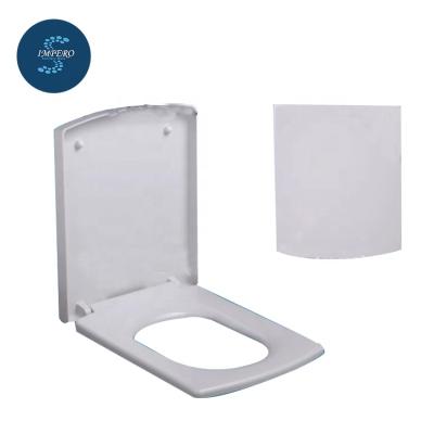 China White Plastic Slow-end Toilet Seats IMPERO Square Shape Sanitary Ware Toilet Seat Cover for sale