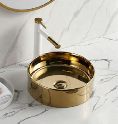 China Best Selling Table Top Gold Art Basin For Sanitary Ware Modern Bathroom for sale