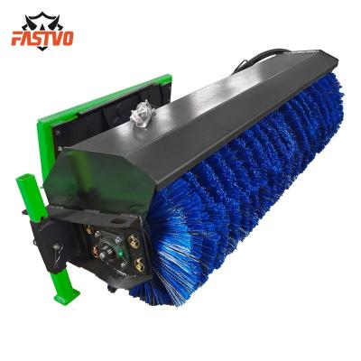 China Building Material Stores Compact Skid Steer Wheel Loader Attachment Angle Broom for sale