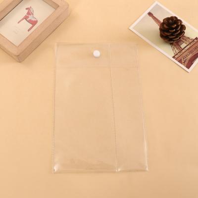 China Customized Recyclable Promotional Transparent Clear PVC Flat Bags With Snap Button Closure Without Handle for sale