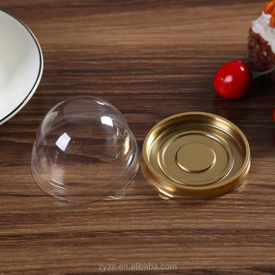 China Recyclable Round Or Square Clear Transparent Plastic Cupcake Box Single Cup Cake PET Box With Lid for sale