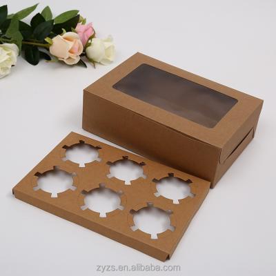 China Recyclable Paper Material And Feature Biodegradable Cupcake Window Pie ​​Box for sale