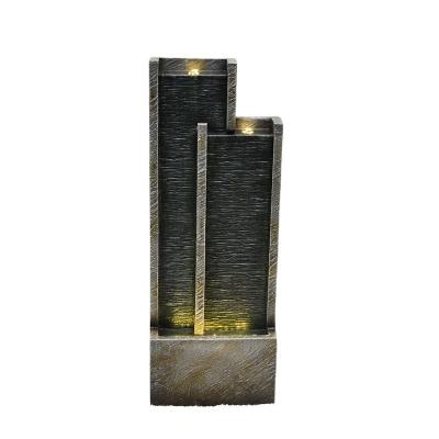 China Modern Design 2 Column Handmade Resin Water Fountain Outdoor Garden Fountain For Garden Backyard for sale