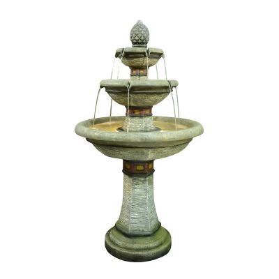 China Morden Garden 3-Tier Waterfall with LED Garden Fountain Large Fountain Outdoor Fountain for sale