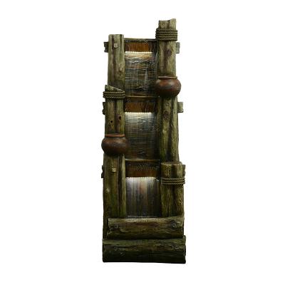 China 2022 Natural New Product Wooden Large Water Curtain Wall Fountain Outdoor Waterfall for sale