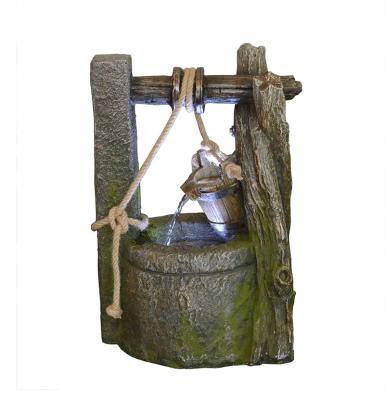 China Antique Good Natural Style Hemp Rope Garden Decor Water Fountain Waterfall for sale