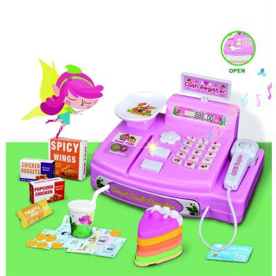 China Lights Pink Pretend Playset Money Cash Register Toys For Girl for sale