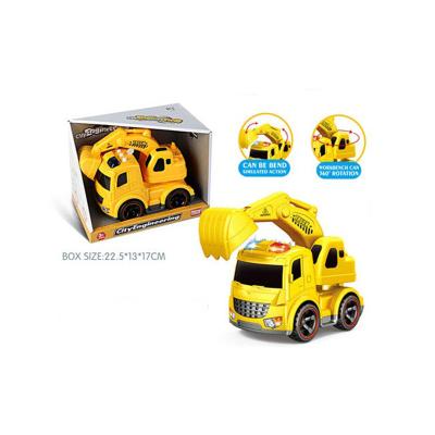 China City of Lights Engineering Mug Plastic Construction Truck with Lights and Noises Friction Powered Wheels Toy Vehicles for Toddler for sale