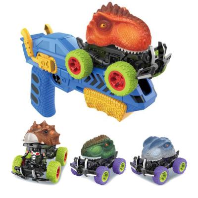 China New Deformation Catapult 360 Degree Stunts Run Inertia Driving Collision Deformation Plastic Dinosaur Catapult Gun Animal Toys for sale