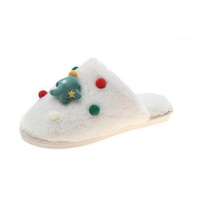 China Cushioning New Product Ideas 2021 New Product Plush Series Indoor Cotton Cotton Slippers Hot Selling Female Winter Christmas for sale