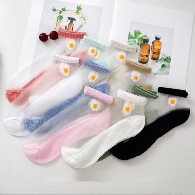 China Daisy Crystal Japanese Women's Stocking Silk Antibacterial Hot Products Card Socks Knitted Shoe for sale