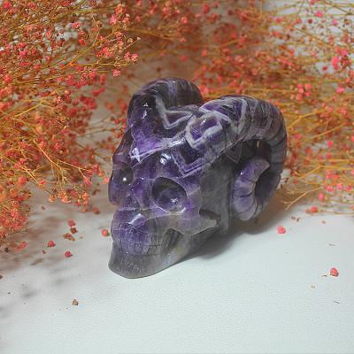 China Wholesale Natural Dreamy Amethyst Skulls 15cm Crystal Feng Shui Aesthetic Decor Carving Crafts From China for sale