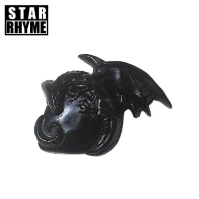 China China high quality obsidian carved dragon decorative pieces imperious effect for sale